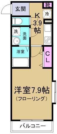 ORTUS中村橋(1K/2階)の間取り写真
