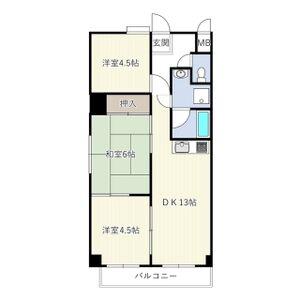 橘屋ビルAMDE(3LDK/4階)の間取り写真