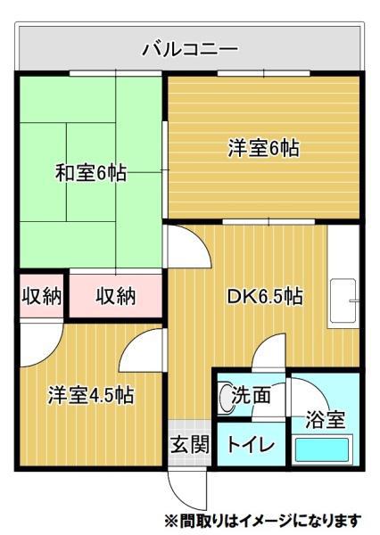 白土コーポ(3DK/1階)の間取り写真