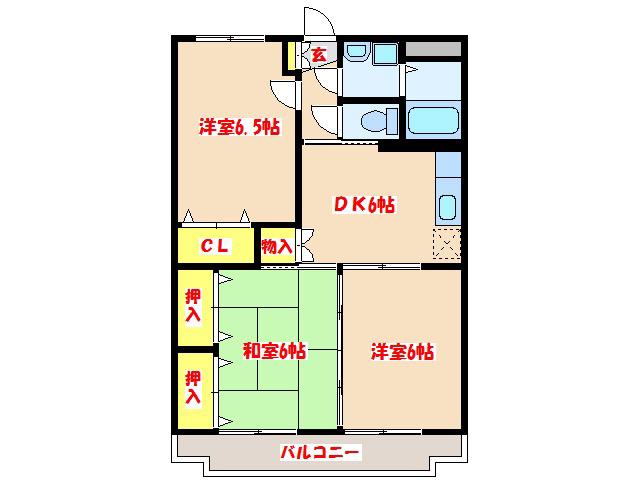 アネックスローズマンション(3DK/1階)の間取り写真