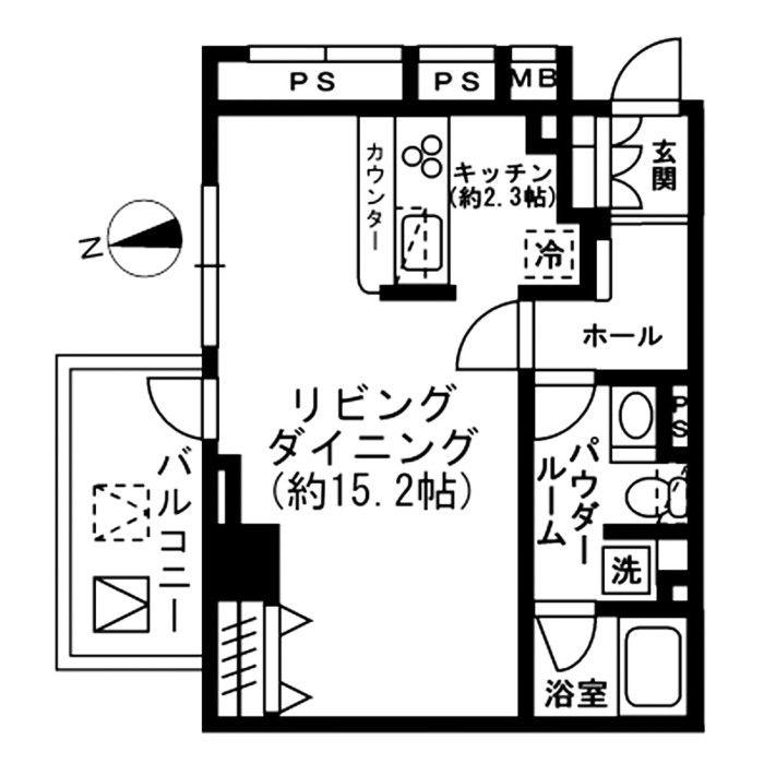 レジディア四谷三丁目(ワンルーム/8階)の間取り写真