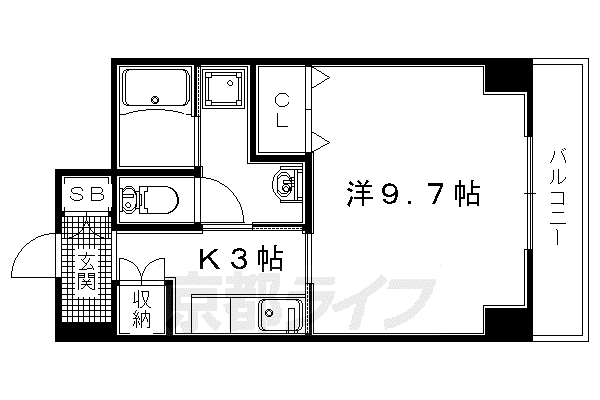 LIFE BLDG(1K/3階)の間取り写真