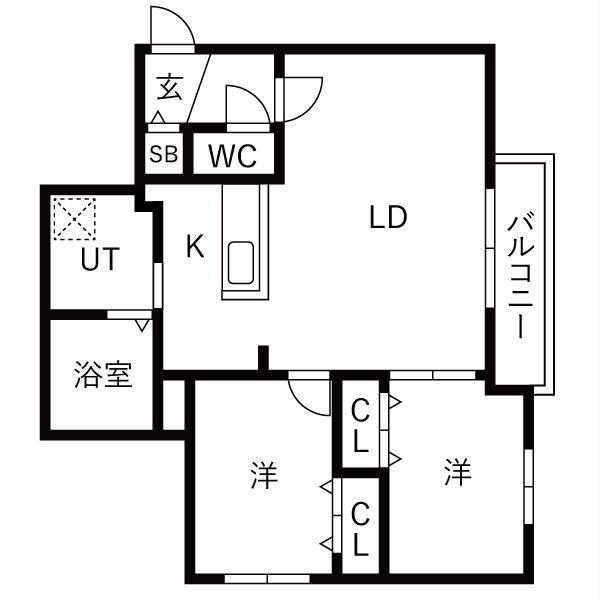 TERRACE SOEN(2LDK/3階)の間取り写真