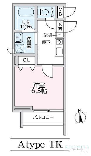 欅RESIDENCE(1K/3階)の間取り写真