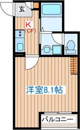 AZUL塩釜III(1K/1階)の間取り写真