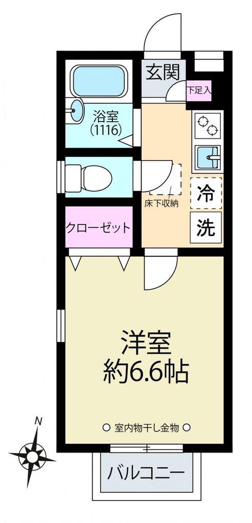 リステリア・T(1K/2階)の間取り写真
