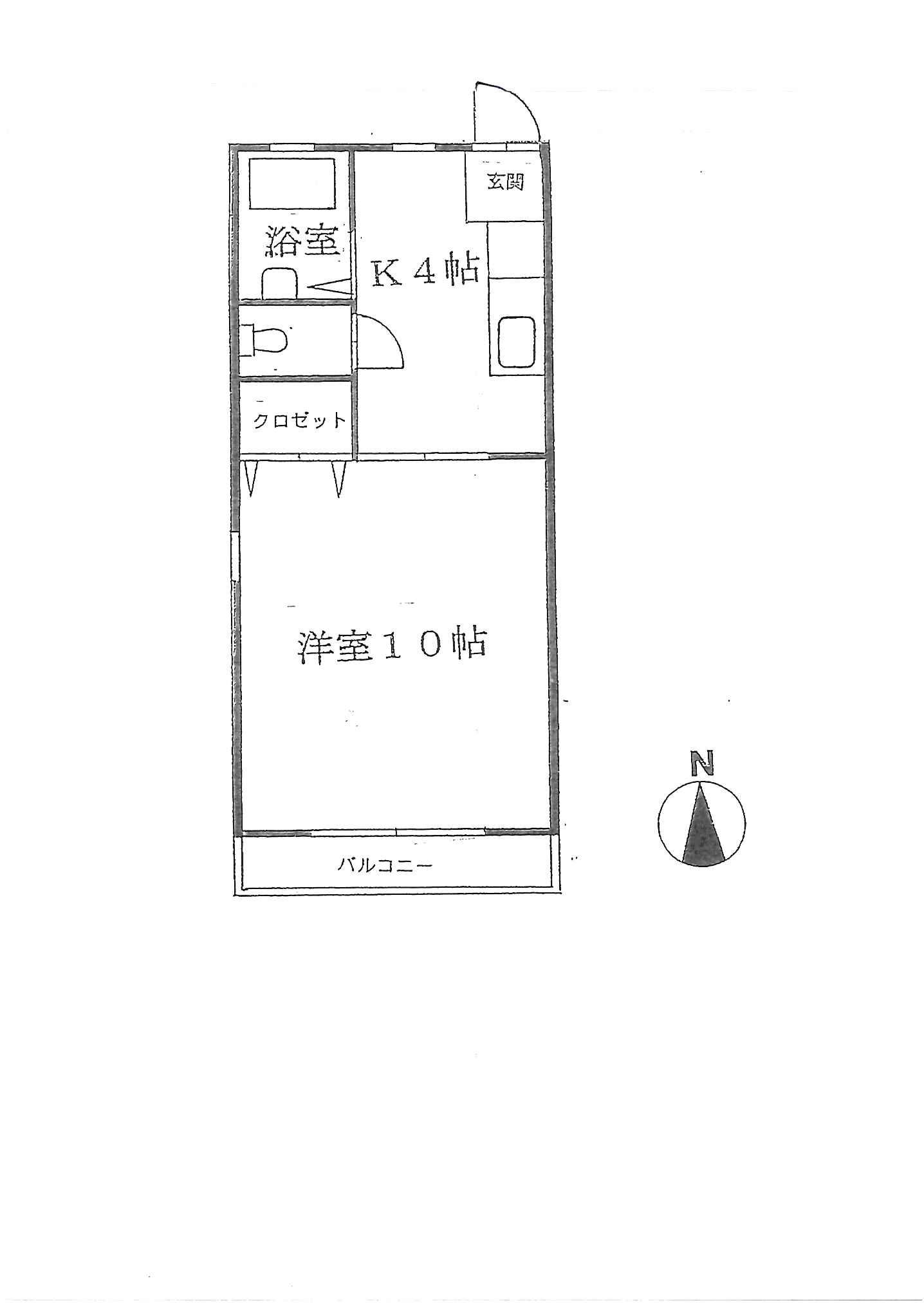 メゾン湘南(1K/1階)の間取り写真