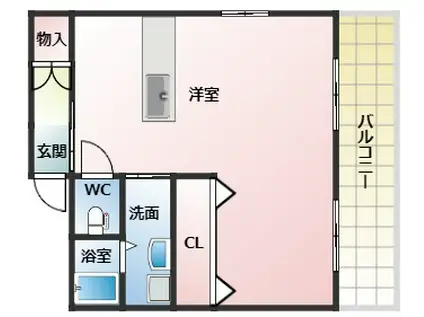 エルベ27(ワンルーム/4階)の間取り写真