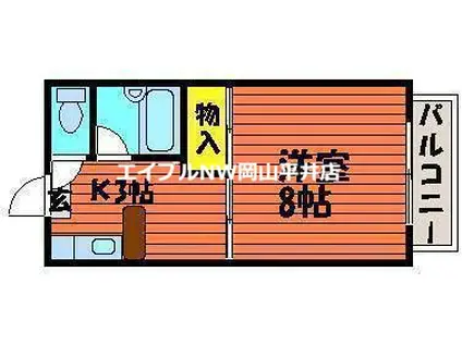 プレール百間川(1K/2階)の間取り写真