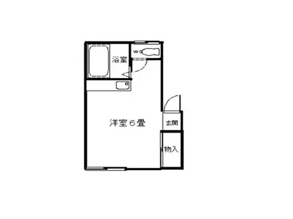 酒田市松原南1R(ワンルーム/1階)の間取り写真