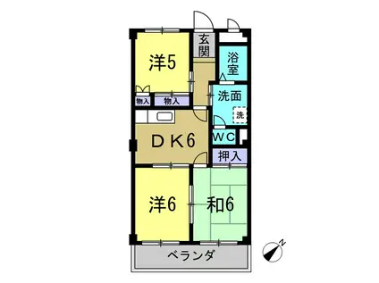サンシャイン大堀(3DK/4階)の間取り写真