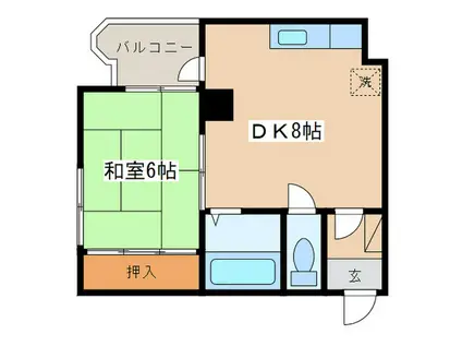 旭町武井ビル(1DK/2階)の間取り写真