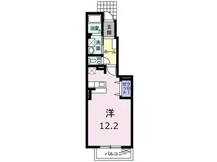 ハイツコンチェルトA(ワンルーム/1階)の間取り写真