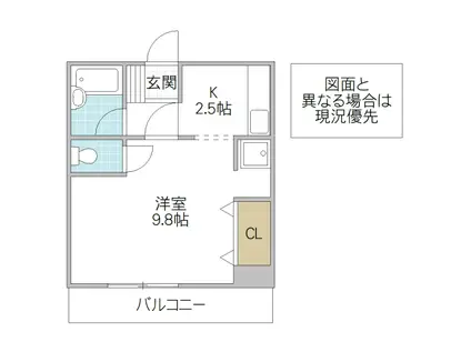 メゾン・ド・メープル(1K/3階)の間取り写真