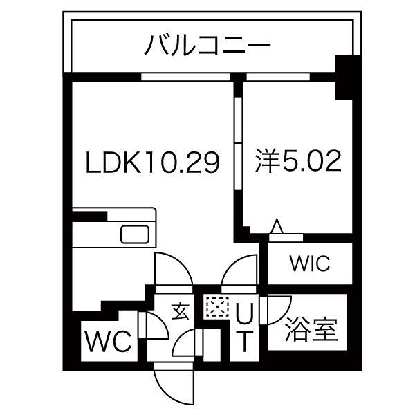 エッセンシア駅前レジデンス(1LDK/4階)の間取り写真