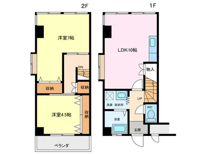 ストークマンション加木屋(2LDK/2階)の間取り写真