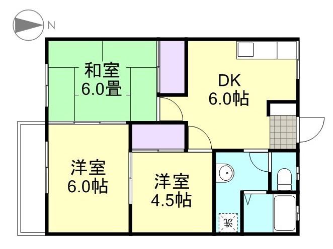 コーポ妙(3DK/2階)の間取り写真