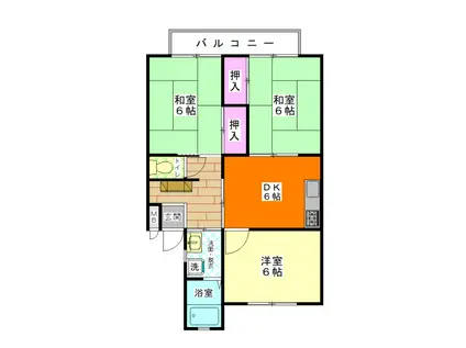 リバーサイドマンション(3DK/3階)の間取り写真