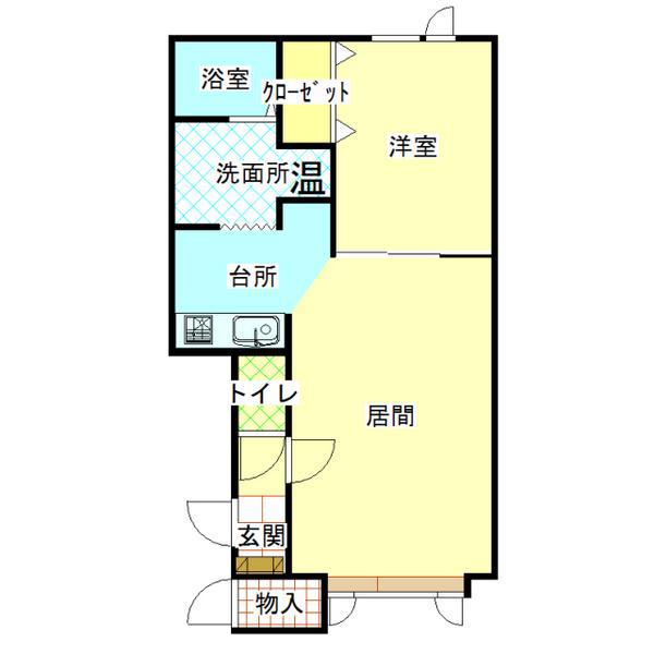 パリティー(1LDK/1階)の間取り写真