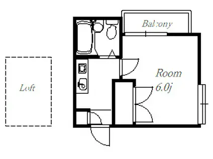 SUN LIT HOUSE(1K/1階)の間取り写真