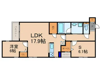 MAISON DE BORO御所南(1SLDK/4階)の間取り写真