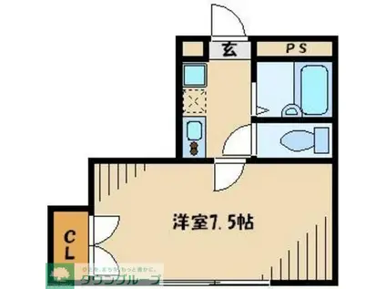 アンプルールフェールTAKEDA(1K/2階)の間取り写真