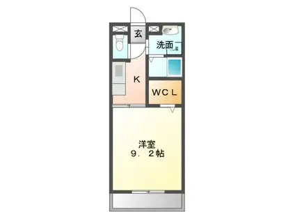 サンモール緑A棟(1K/1階)の間取り写真