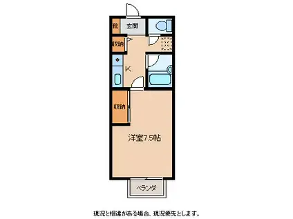 リポージシンエツA(1K/2階)の間取り写真