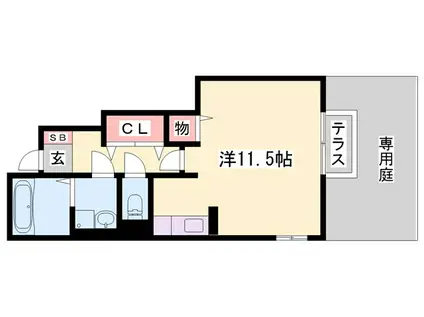 エトワール御立(ワンルーム/1階)の間取り写真