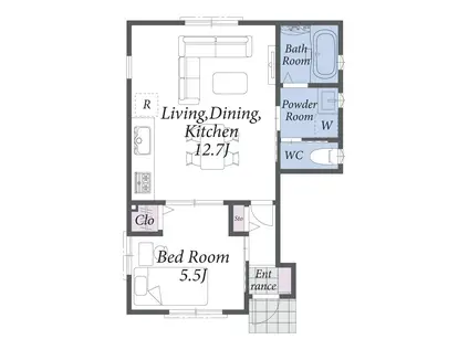 ルミナス緑ヶ丘(1LDK/2階)の間取り写真
