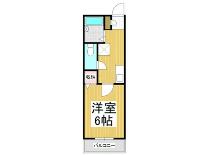 レジデンス923長地(1K/4階)の間取り写真