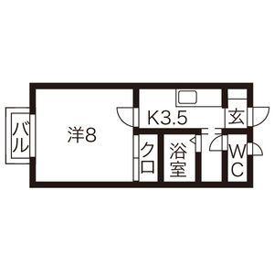 レーベン(1K/2階)の間取り写真