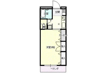 プラザマンション(1K/6階)の間取り写真