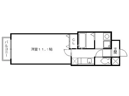 ル・サフィール西大路II(1K/9階)の間取り写真
