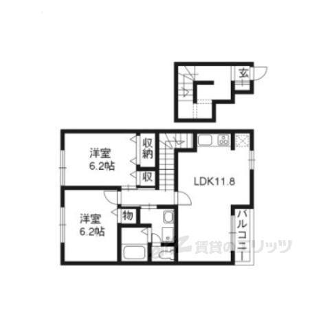 ブリュレ(2LDK/2階)の間取り写真