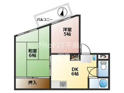 メゾンフォレ(2DK/3階)の間取り写真