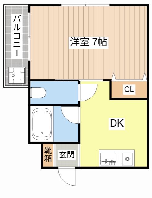 AXメゾン(1DK/1階)の間取り写真
