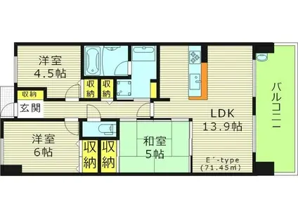 レジディア都島Ⅰ(3LDK/7階)の間取り写真