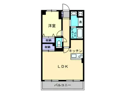 ウイングコート高松(1LDK/6階)の間取り写真