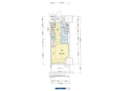 プレサンスOSAKA東中本エシデル(1K/2階)の間取り写真