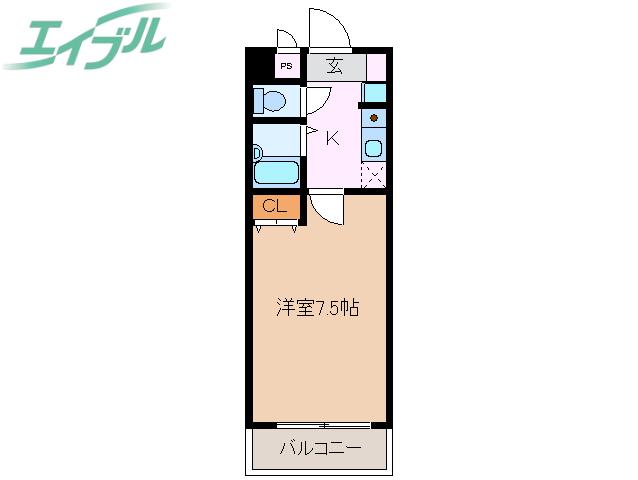 トワニマンション(1K/7階)の間取り写真