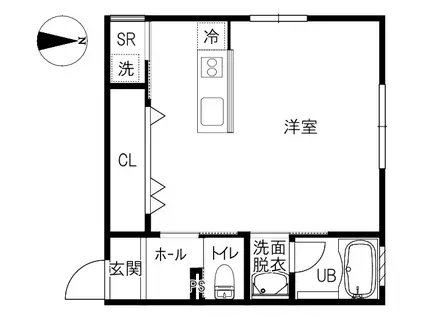 APRIRE(ワンルーム/1階)の間取り写真
