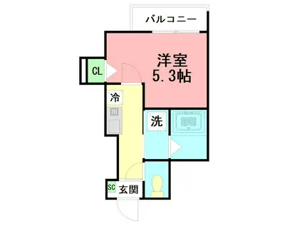 FIORE戸塚 壱番館(1K/2階)の間取り写真