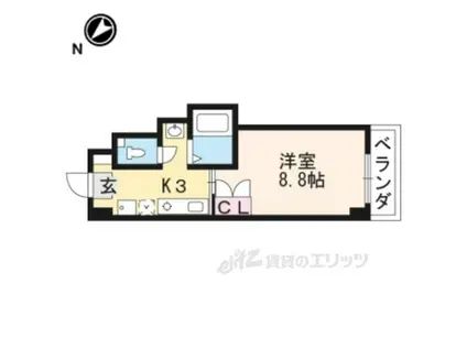 ベクヴェーム21(1K/3階)の間取り写真