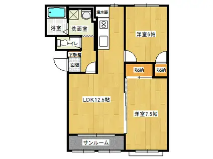 EパレスROGO(2LDK/3階)の間取り写真