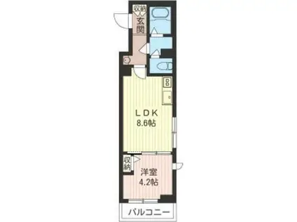 サンムーン(1LDK/2階)の間取り写真