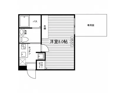 ランフォート北野白梅町(1K/1階)の間取り写真