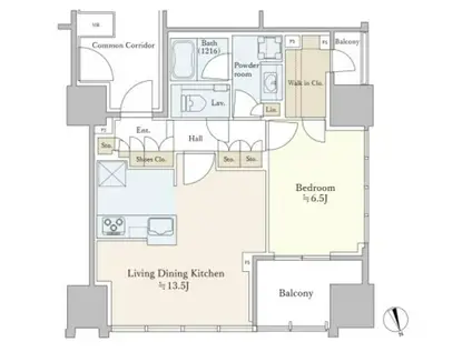 プラウド新虎通(1LDK/8階)の間取り写真
