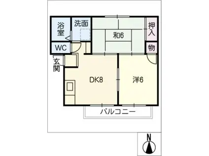 エクセル本郷(2DK/1階)の間取り写真