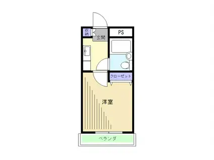 サンパレス東野(1K/2階)の間取り写真